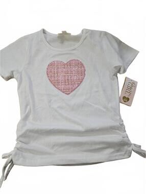 Dream Girl White T-Shirt with Pink Heart Design Size 14/16